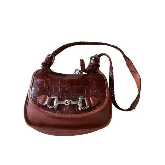Brighton Purse Women’s Two Tone Brown Croc Vintage - Picture 1 of 11